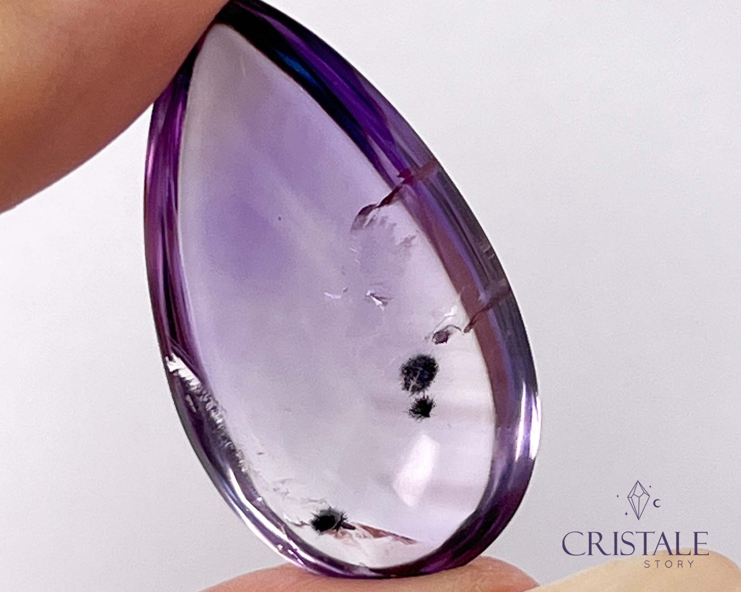 Amethyst with Hollandite Teardrop | 42PA