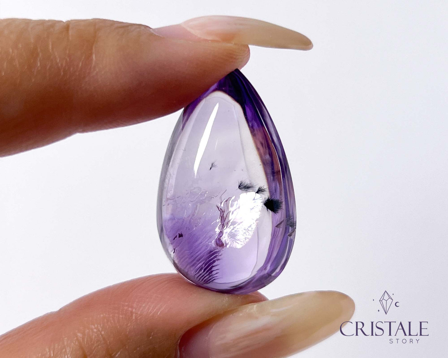 Amethyst with Hollandite Teardrop | 46PA