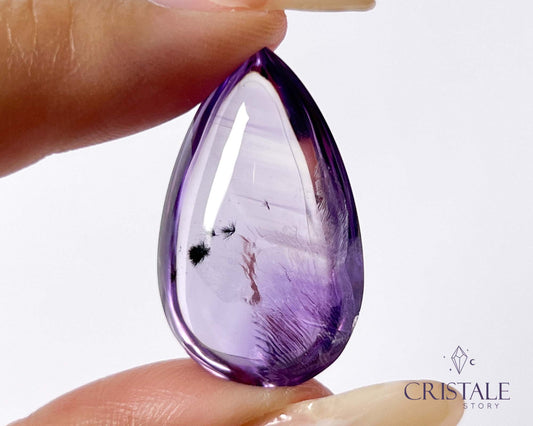 Amethyst with Hollandite Teardrop | 46PA