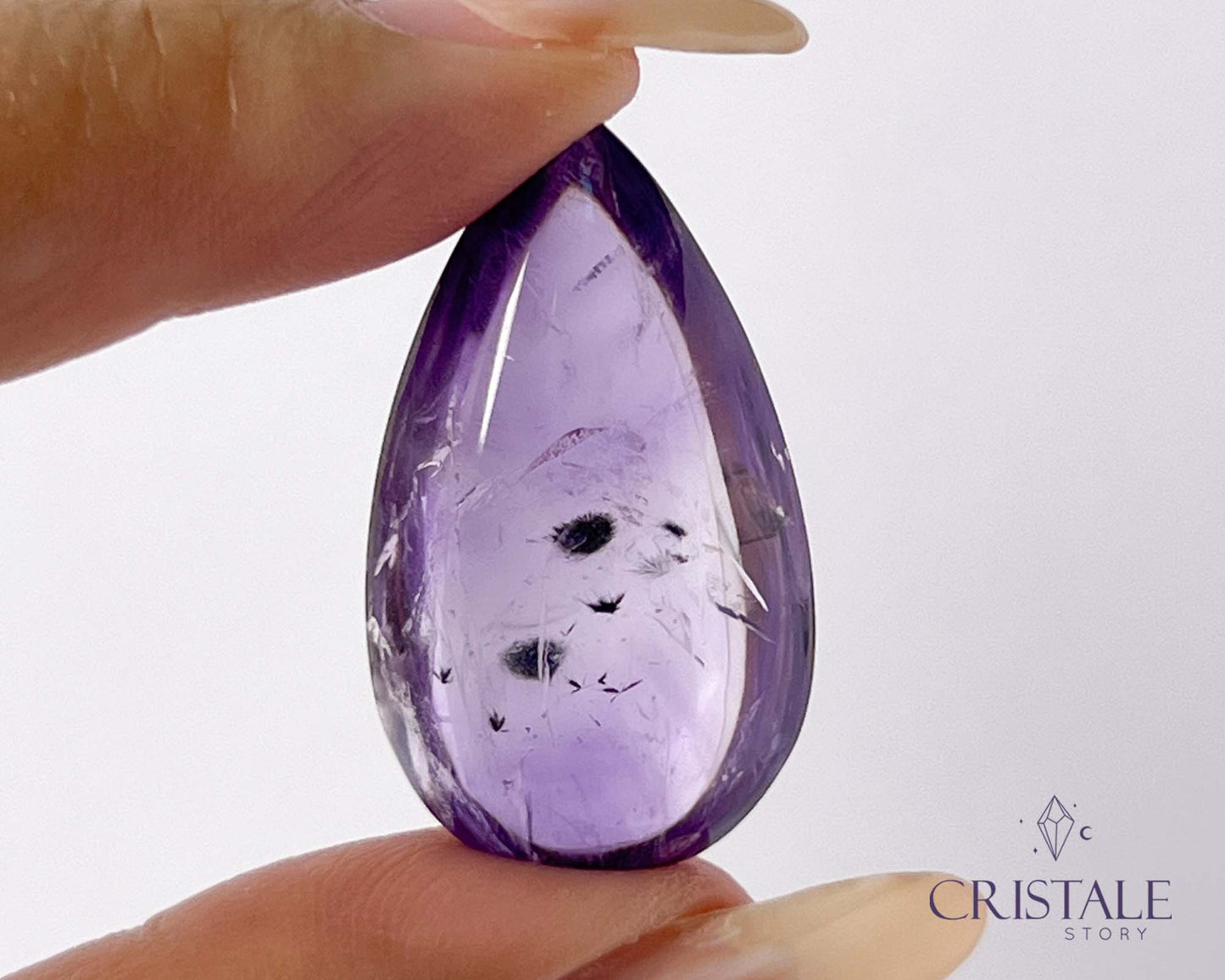 Amethyst with Hollandite Teardrop | 46PB