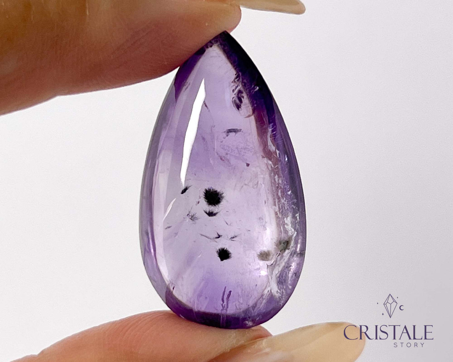 Amethyst with Hollandite Teardrop | 46PB