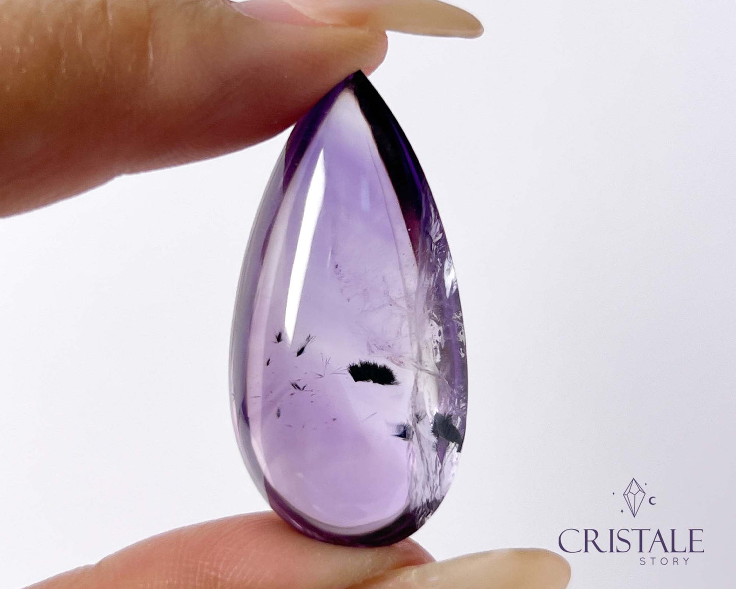 Amethyst with Hollandite Teardrop | 48PC