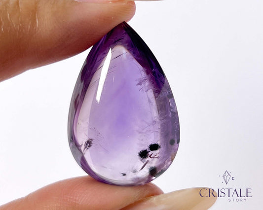 Amethyst with Hollandite Teardrop | 48PD