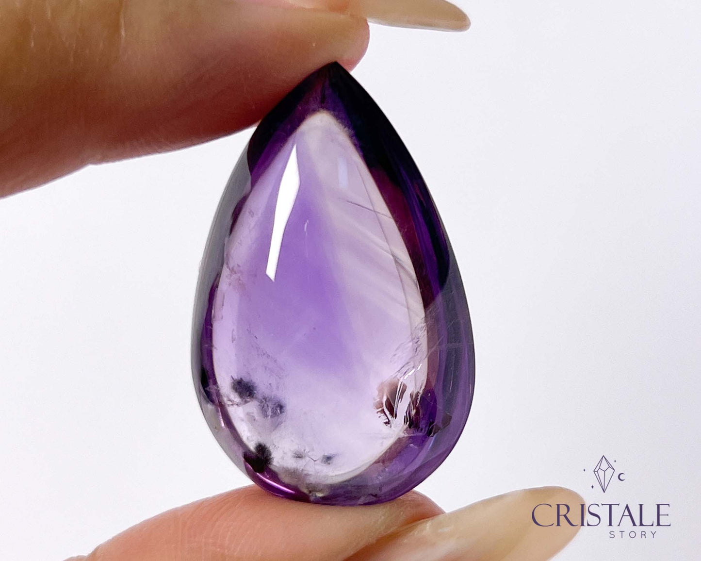 Amethyst with Hollandite Teardrop | 48PD