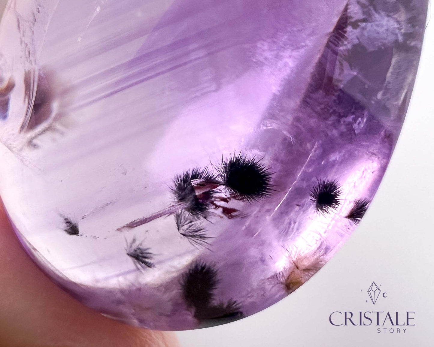 Amethyst with Hollandite Teardrop | 48PD