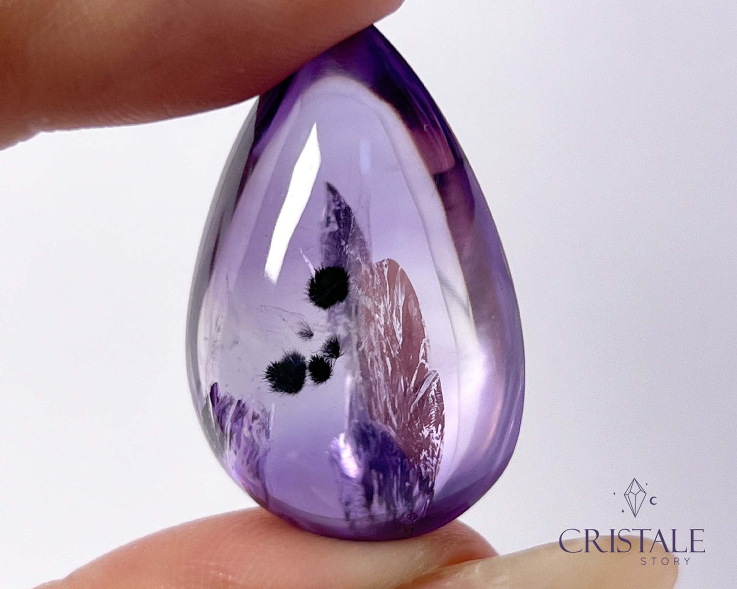 Amethyst with Hollandite Teardrop | 48PE