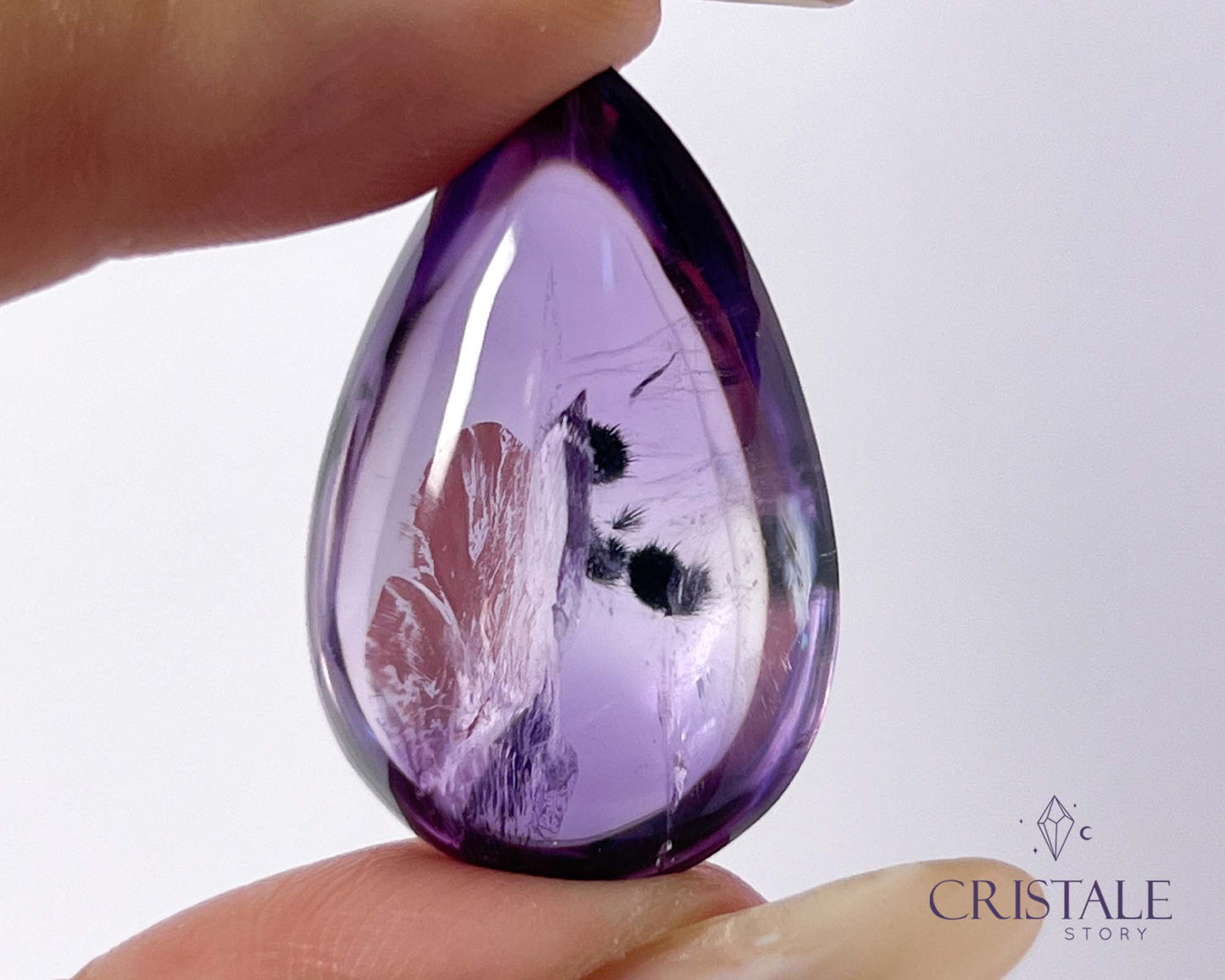 Amethyst with Hollandite Teardrop | 48PE