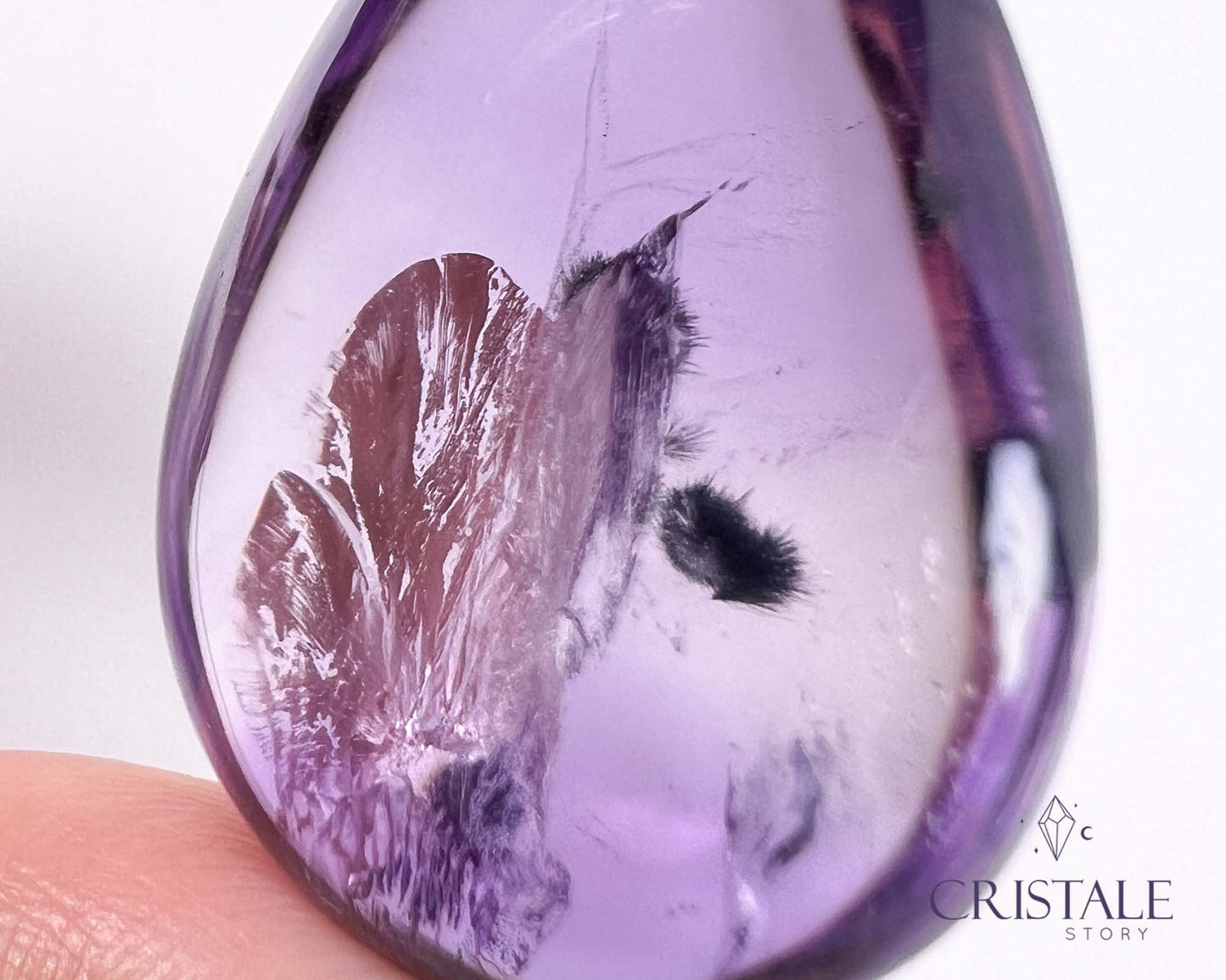 Amethyst with Hollandite Teardrop | 48PE