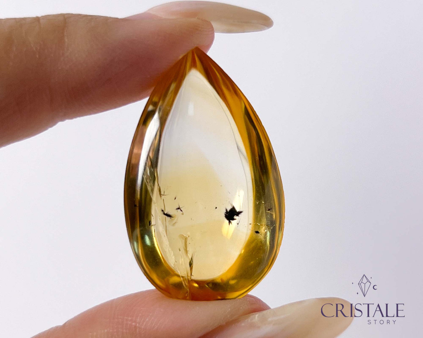 Citrine with Hollandite Teardrop | 60PA