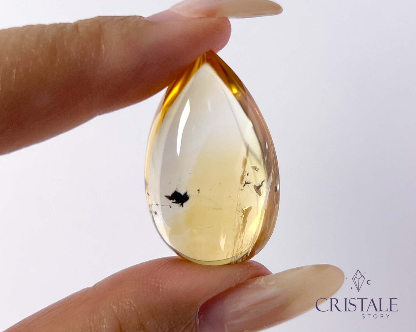 Citrine with Hollandite Teardrop | 60PA