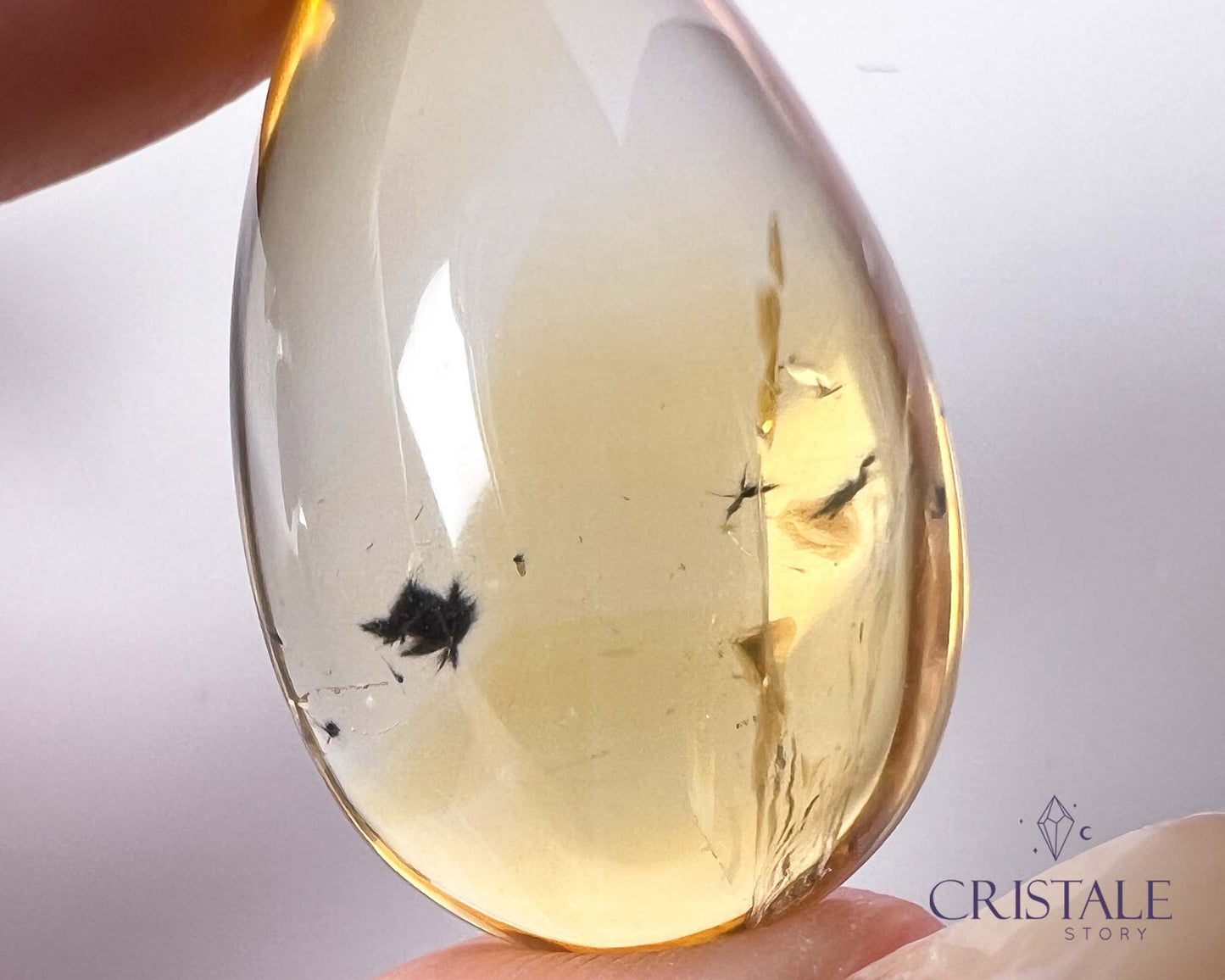 Citrine with Hollandite Teardrop | 60PA