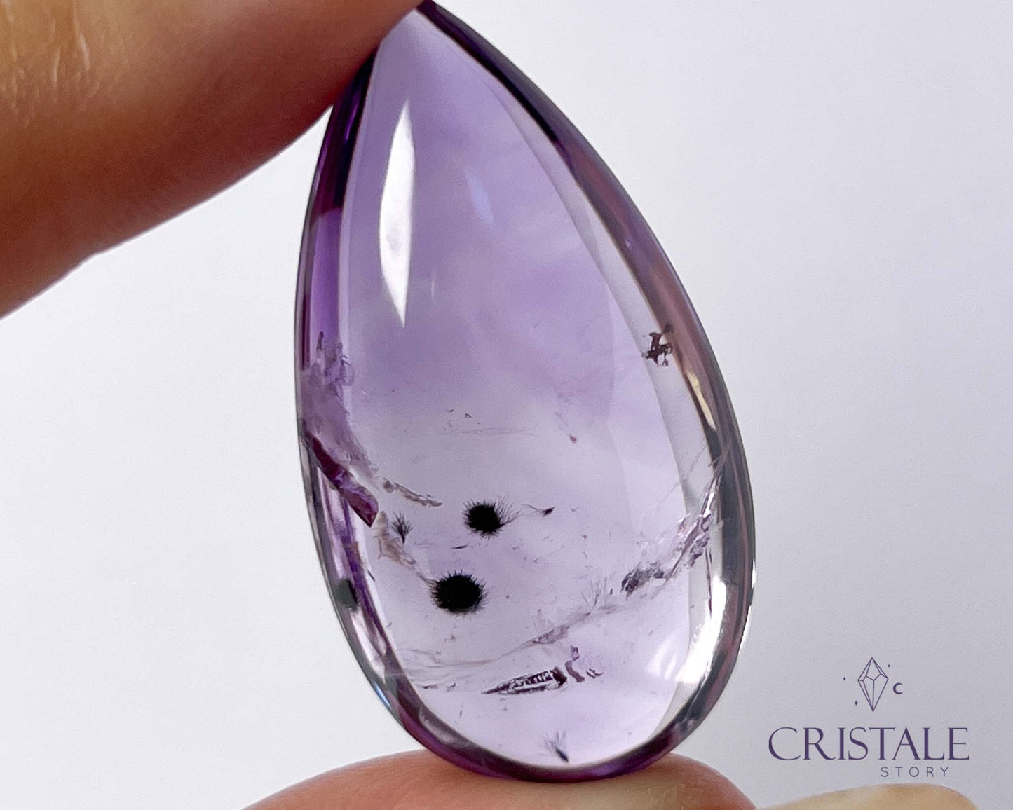 Amethyst with Hollandite Teardrop | 66PA