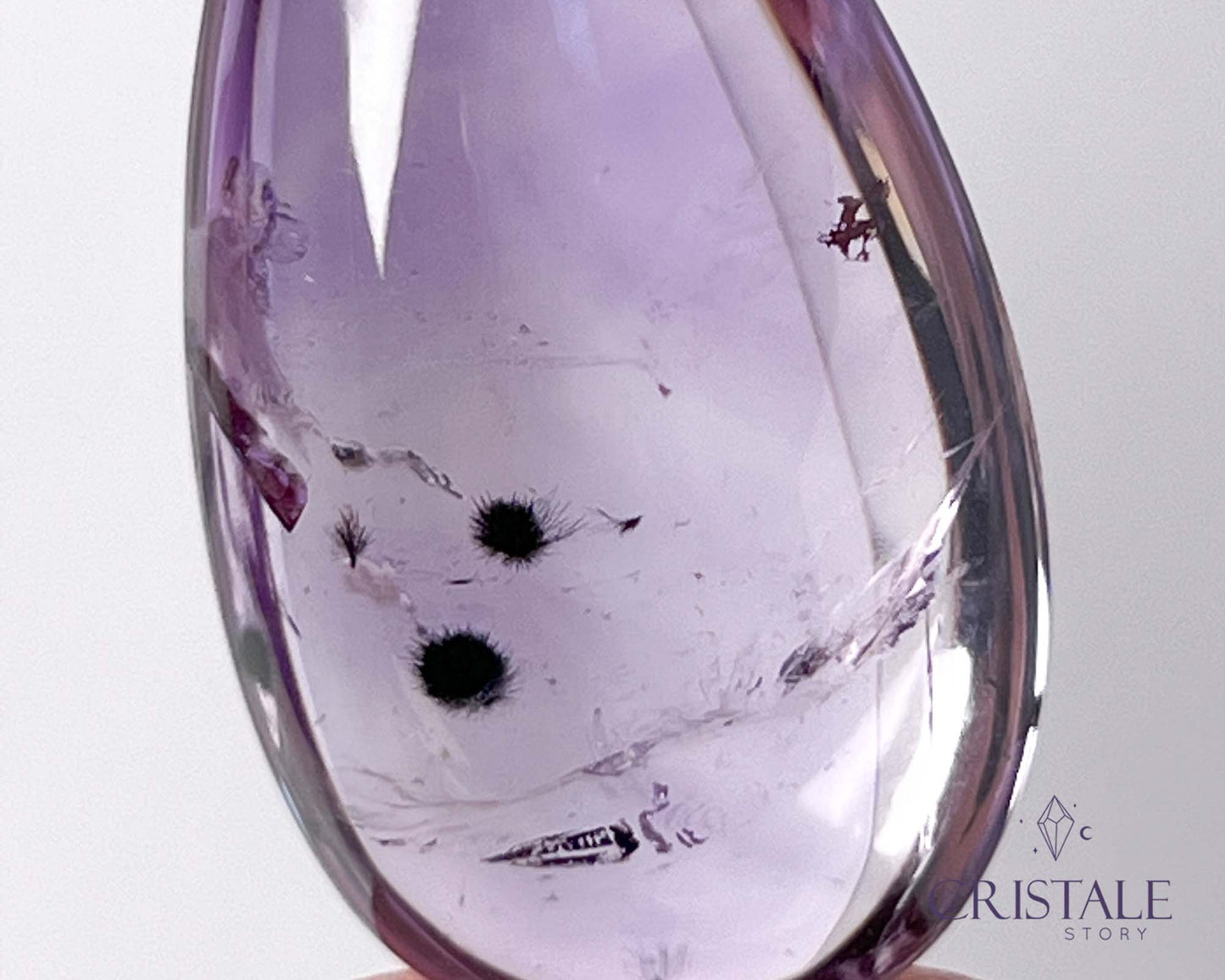 Amethyst with Hollandite Teardrop | 66PA