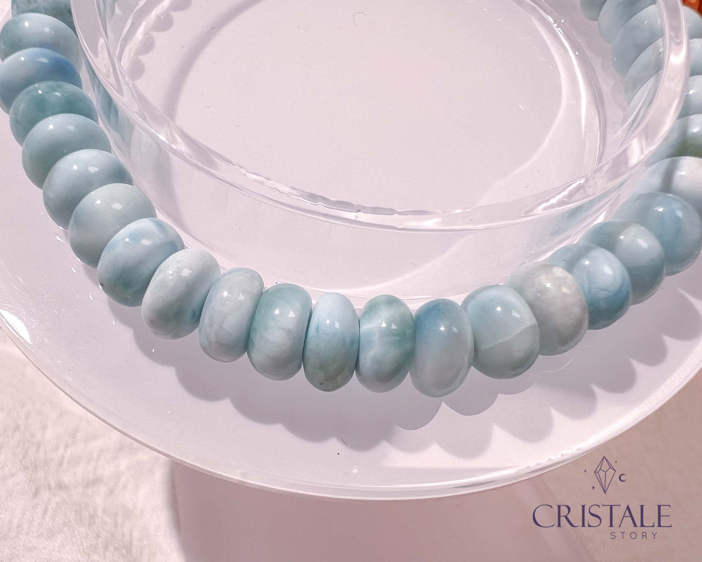 Blue Larimar Rondelle Bracelet