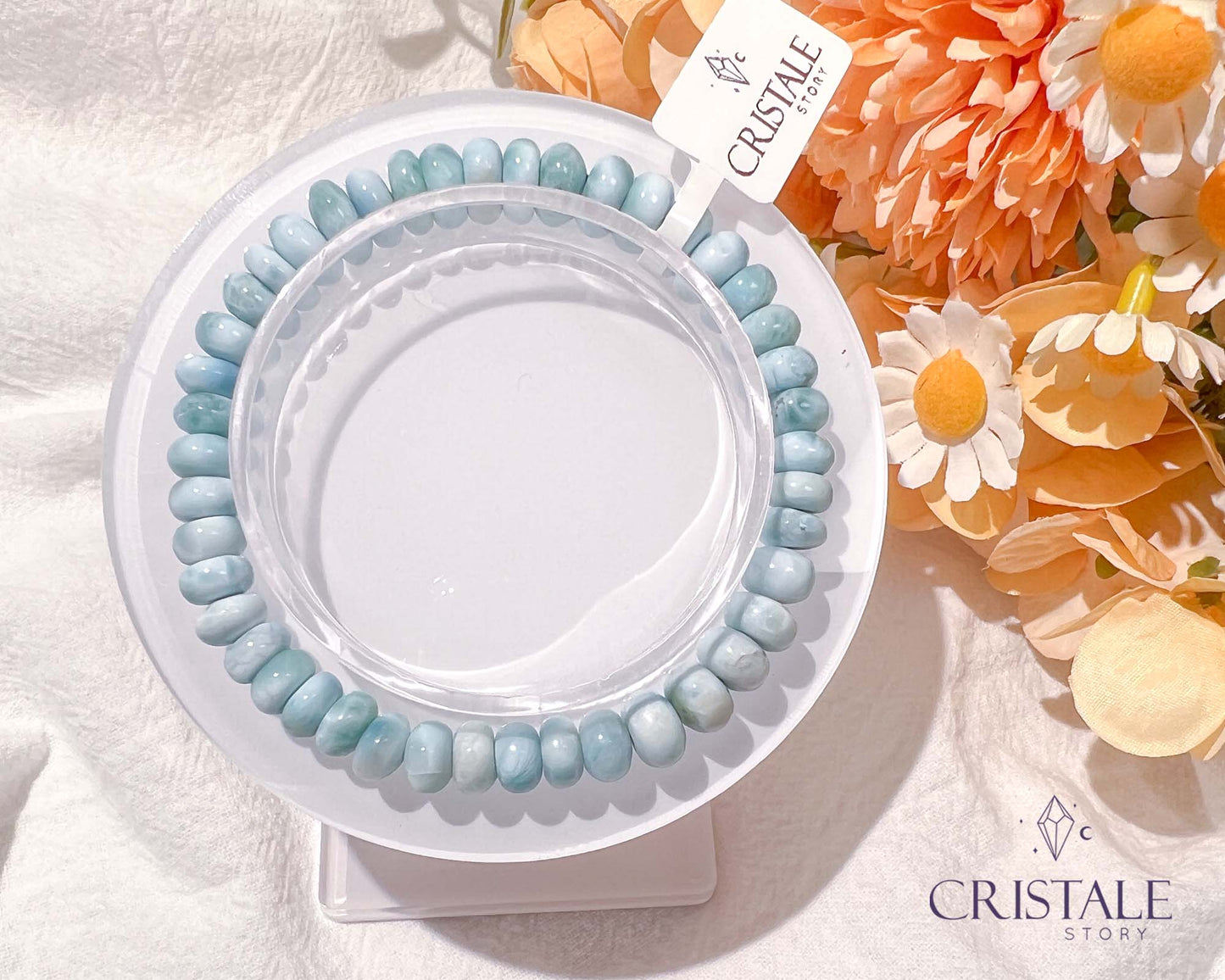 Blue Larimar Rondelle Bracelet