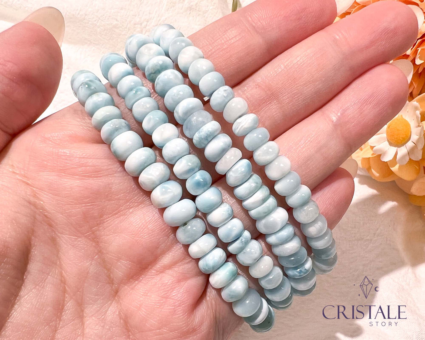 Blue Larimar Rondelle Bracelet