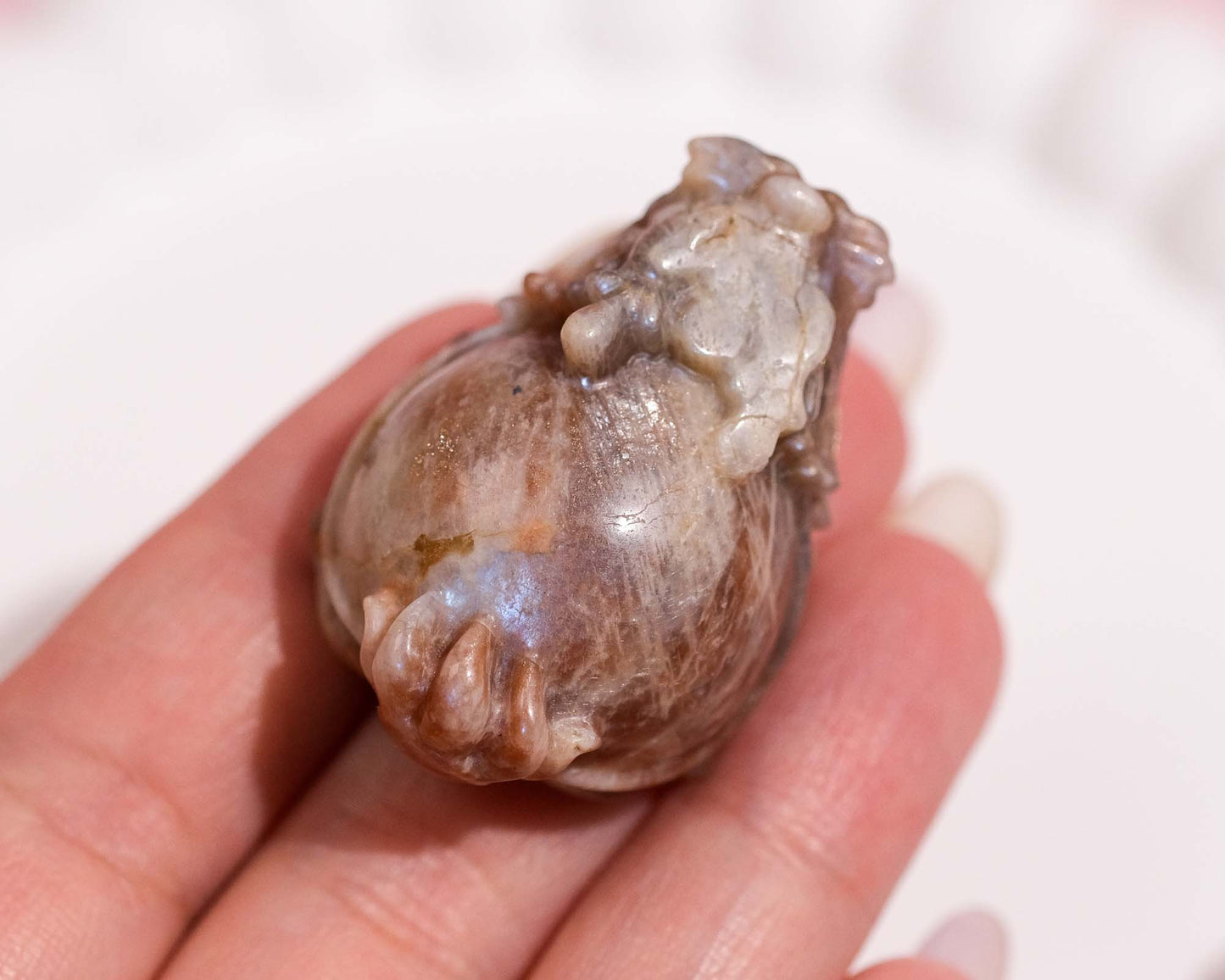 Flashy Sunstone Moonstone Feng Shui Dragon Turtle ( Longgui )