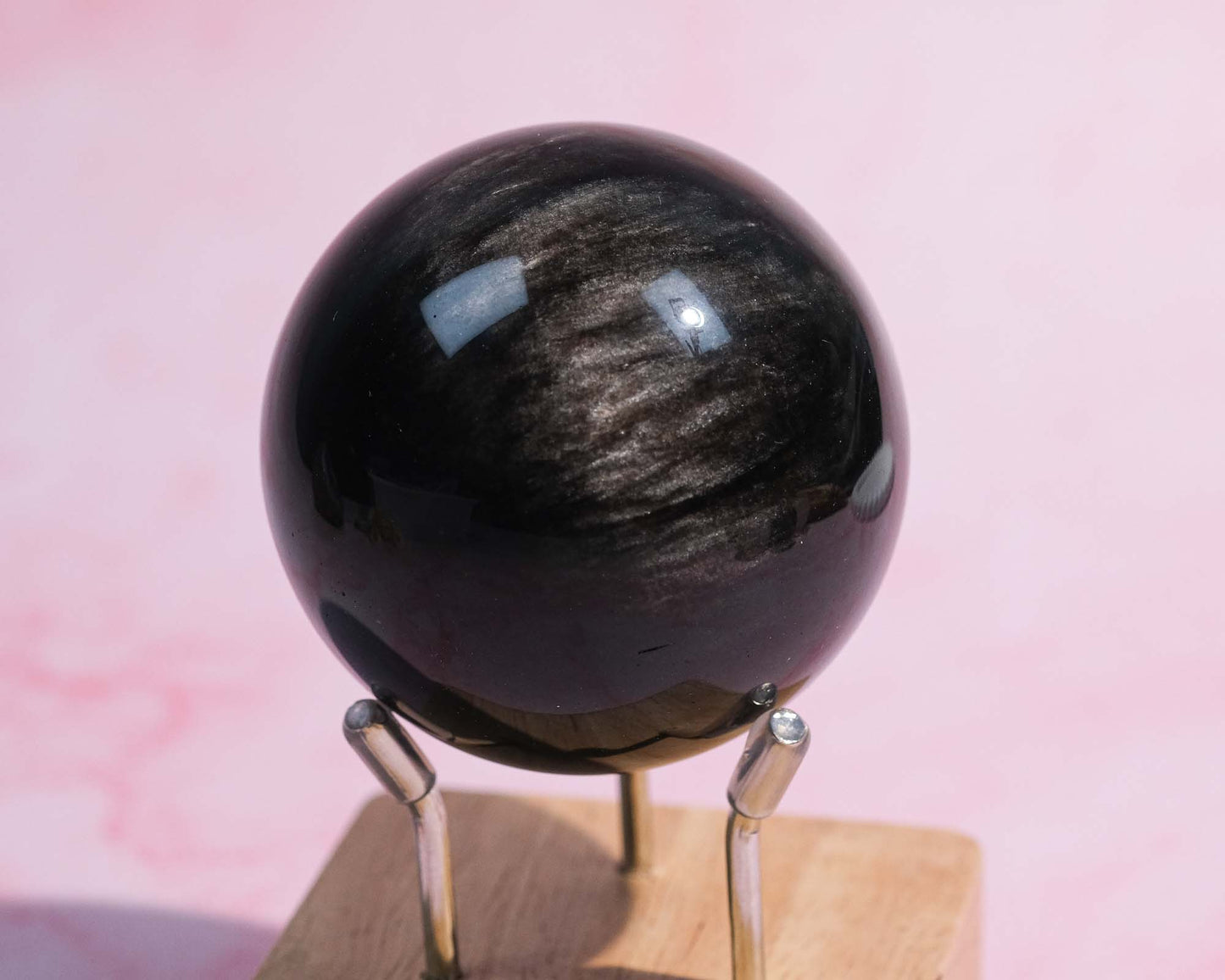 Silver Obsidian Sphere