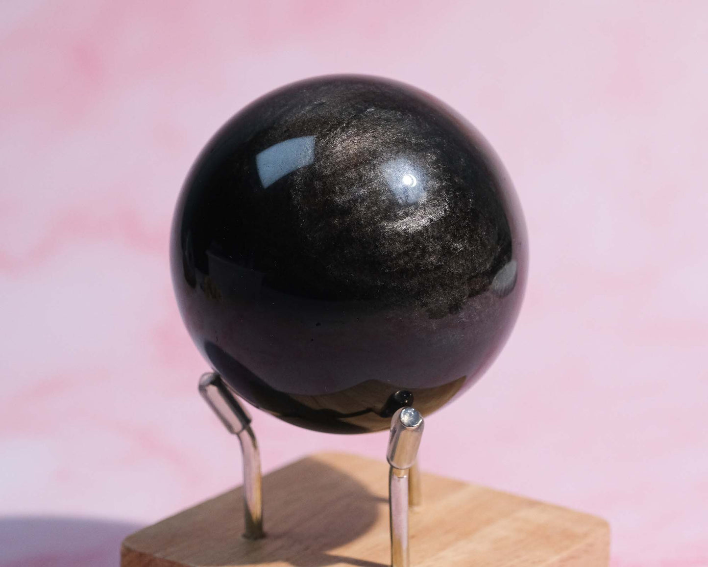 Silver Obsidian Sphere