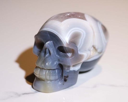 Druzy Agate Skull