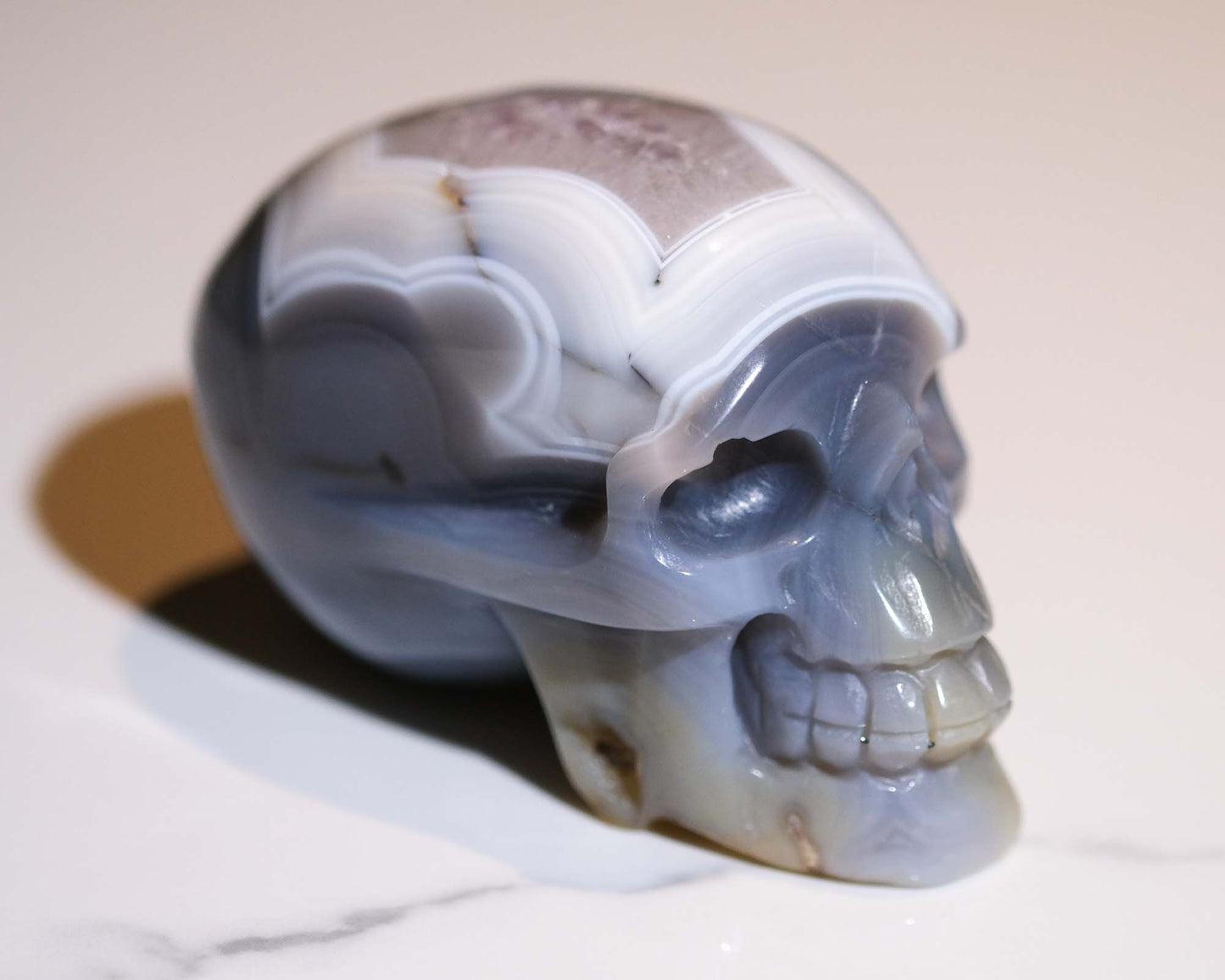 Druzy Agate Skull