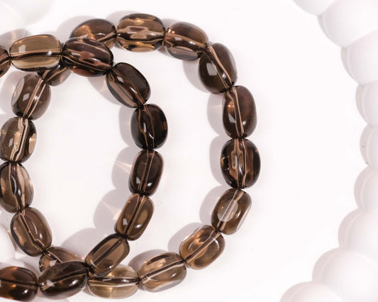 Smoky Quartz Jellybean Bracelet