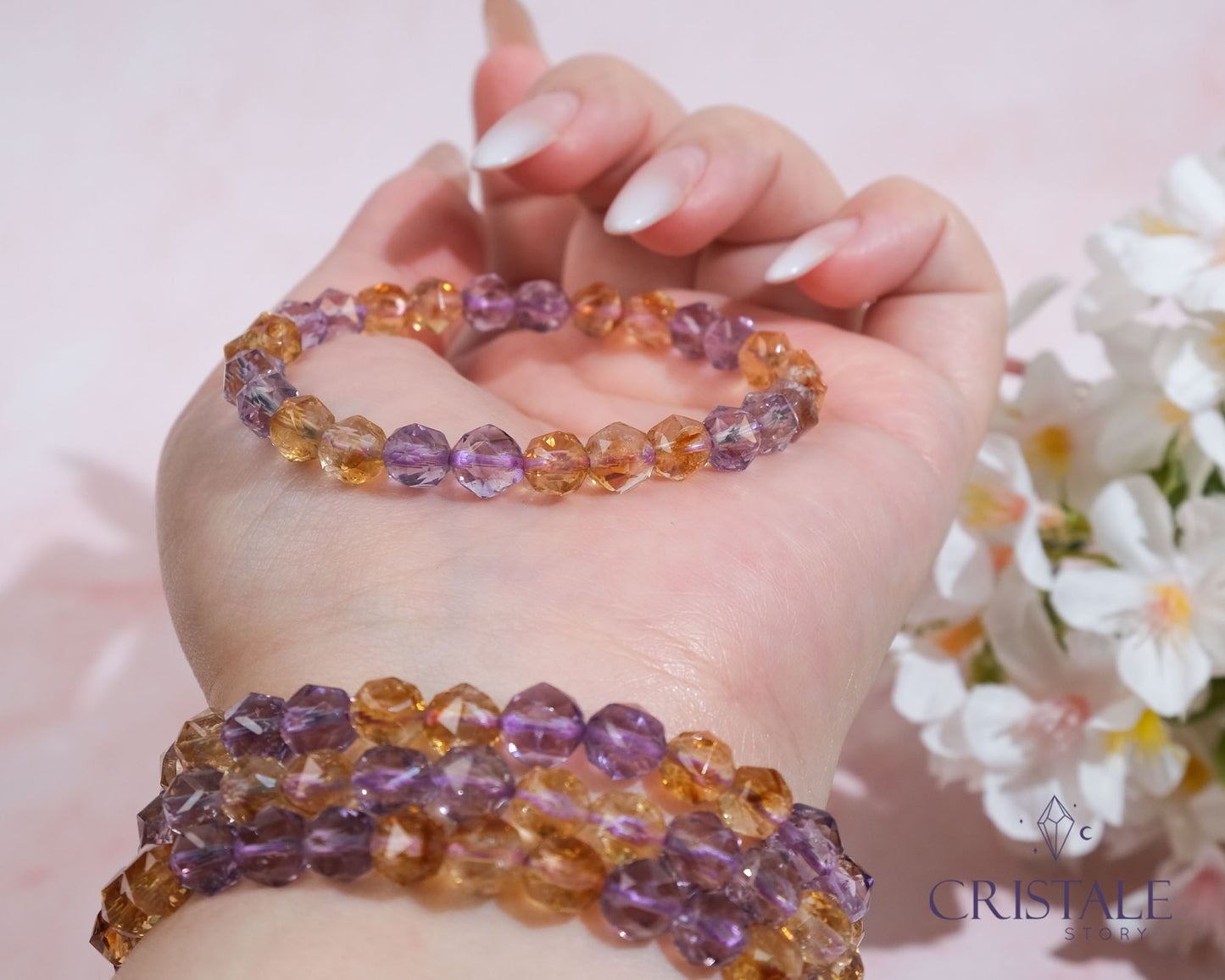 Faceted Amethyst Citrine Bracelet