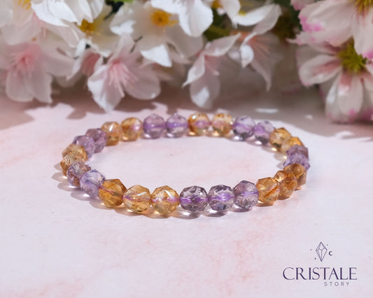 Faceted Amethyst Citrine Bracelet