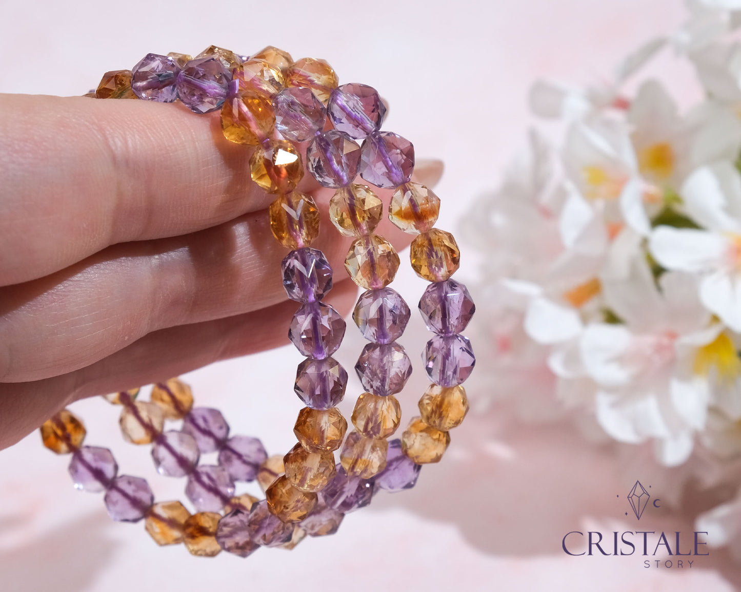 Faceted Amethyst Citrine Bracelet