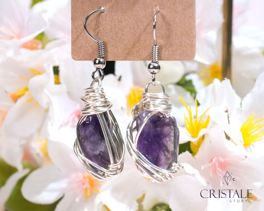 Amethyst Wire Wrapped Earrings