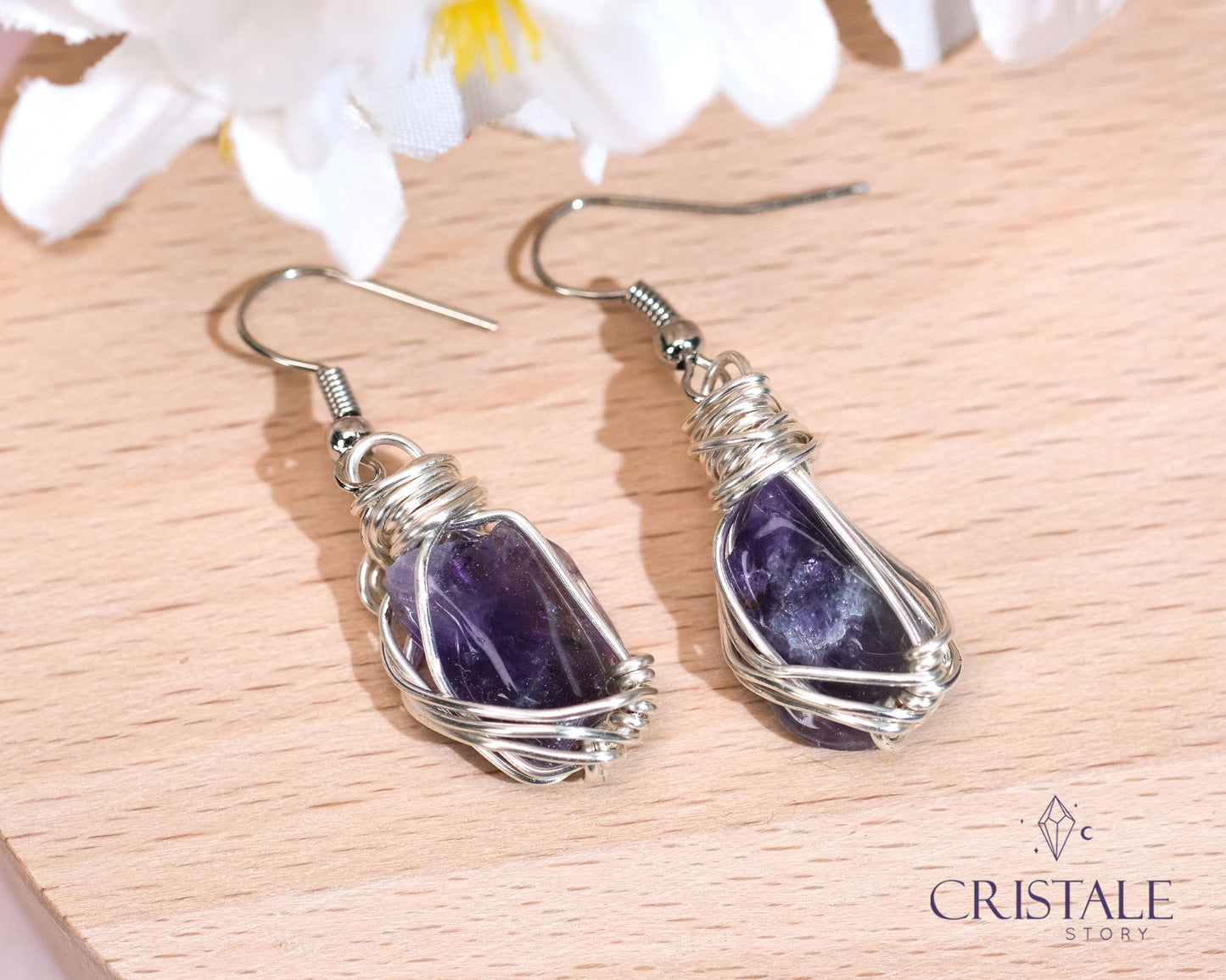 Amethyst Wire Wrapped Earrings