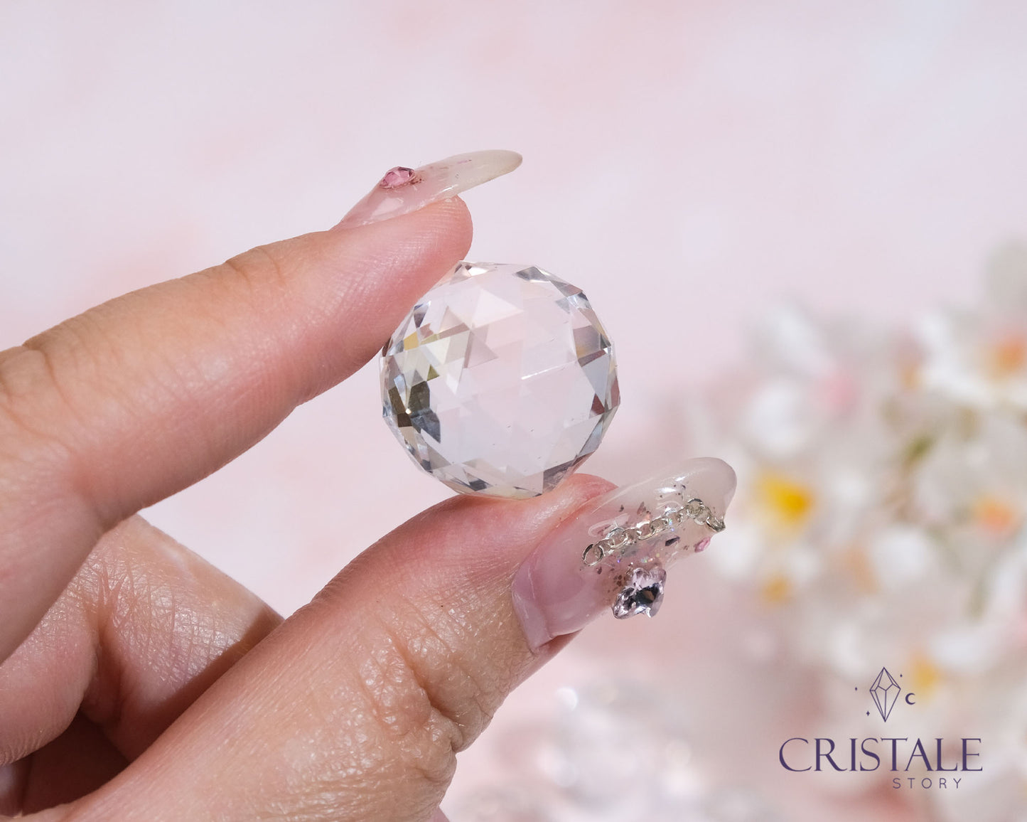 Clear Quartz Faceted Sphere