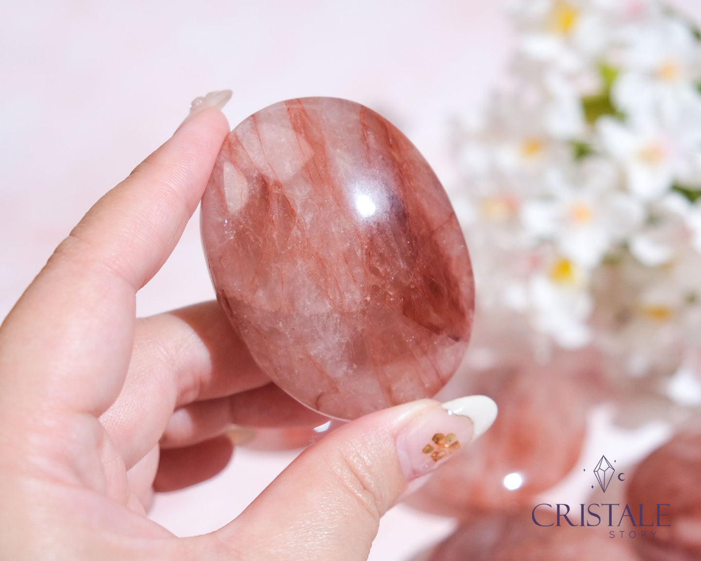 Fire Quartz Palm Stone