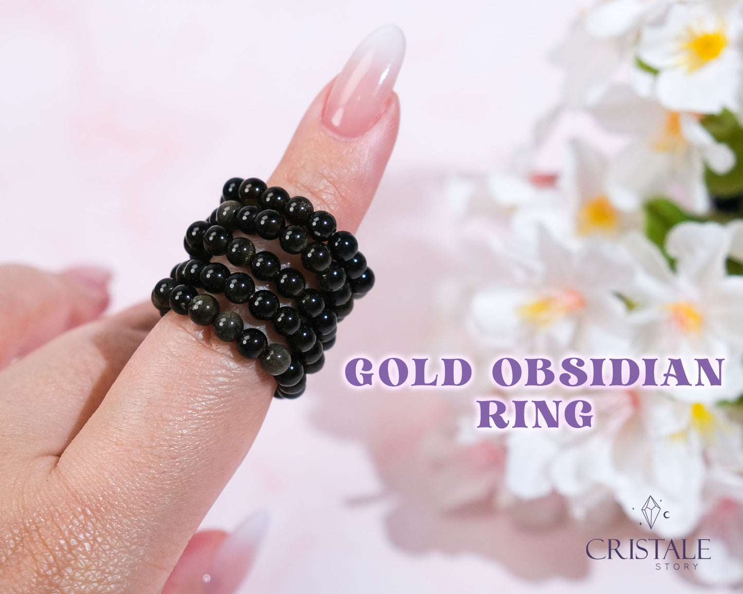 Gold Obsidian Ring