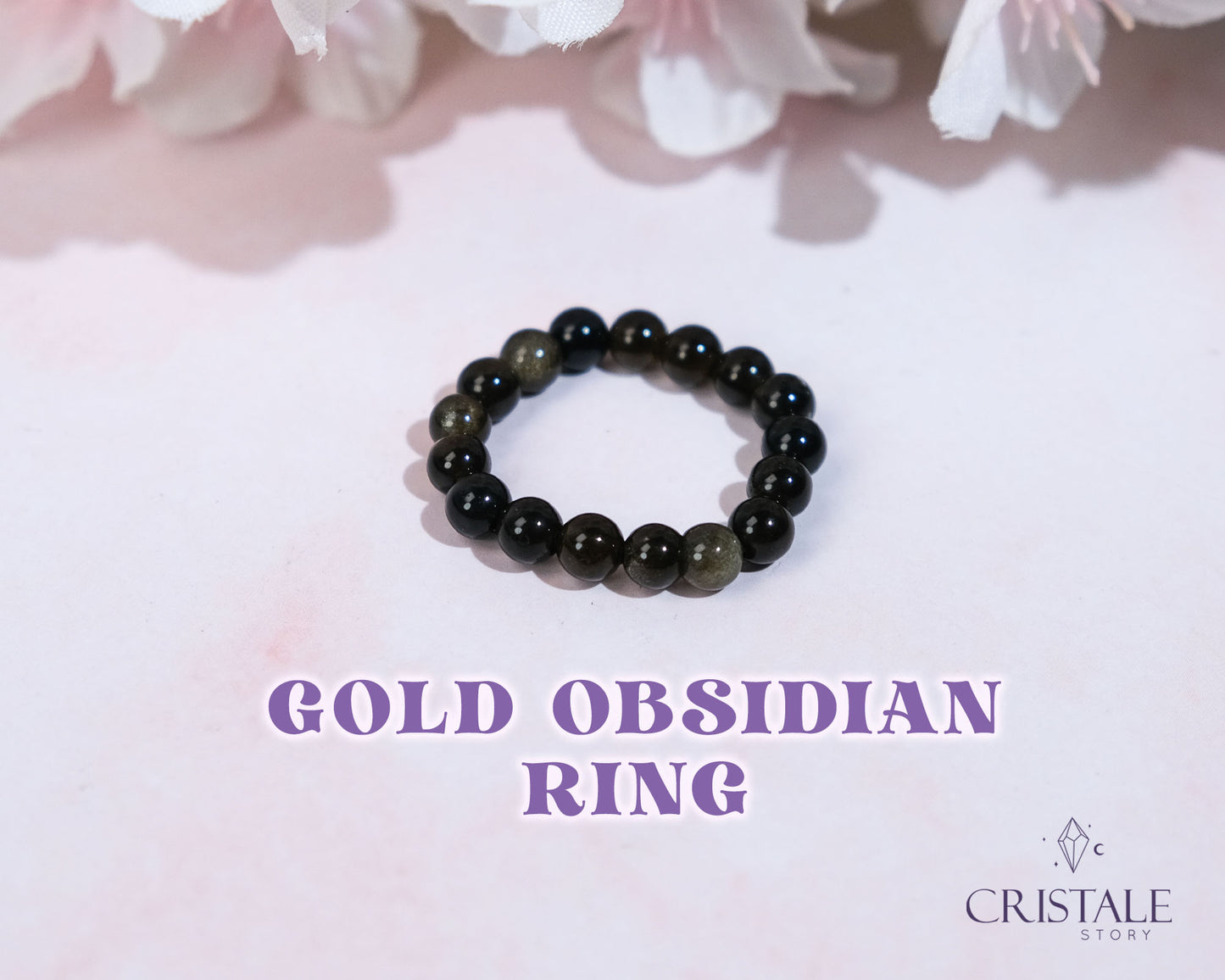 Gold Obsidian Ring