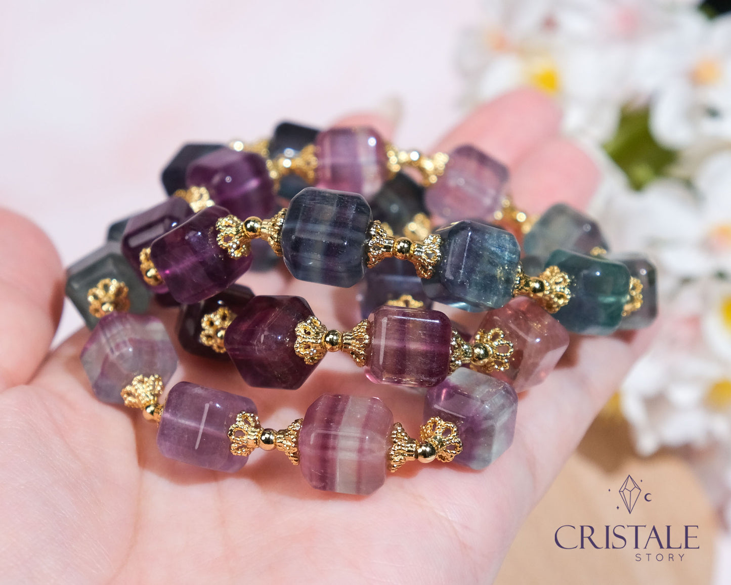 High Quality Fluorite Cube Bracelet