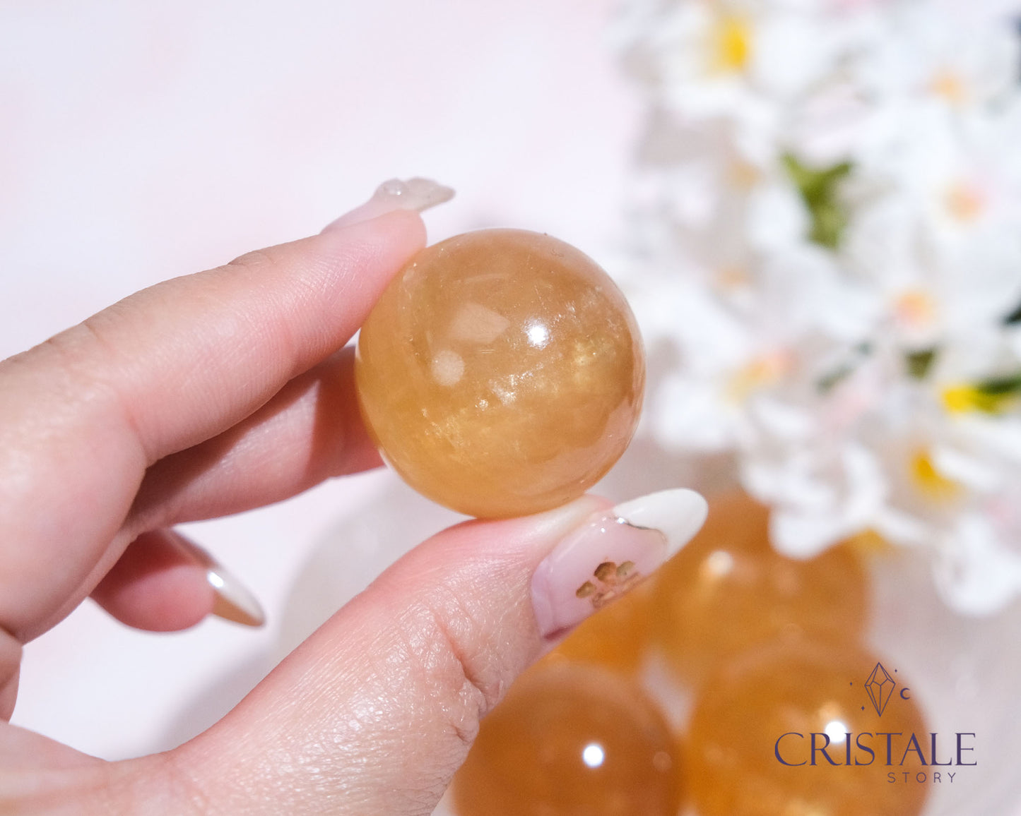 Honey Calcite Sphere