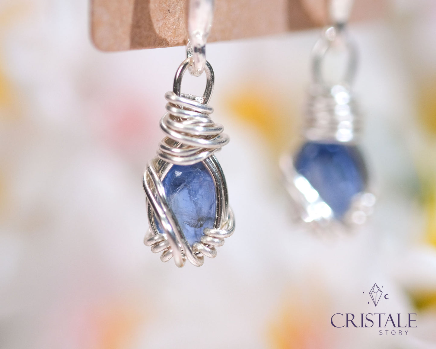 Iolite Wire Wrapped Earrings