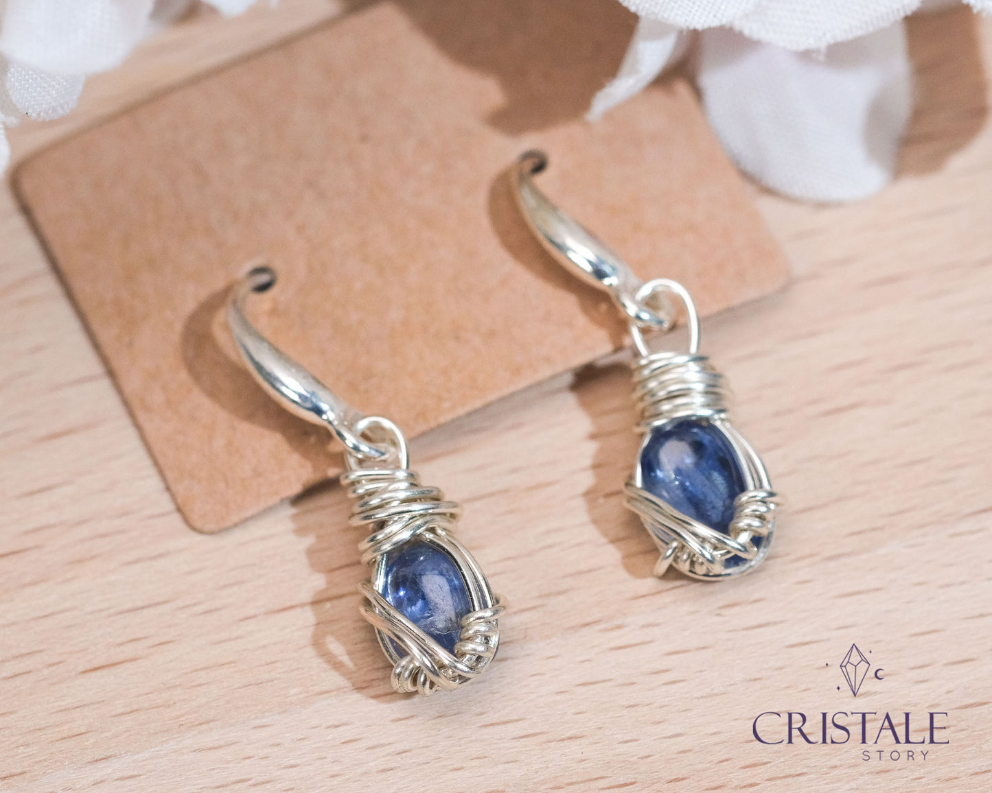 Iolite Wire Wrapped Earrings