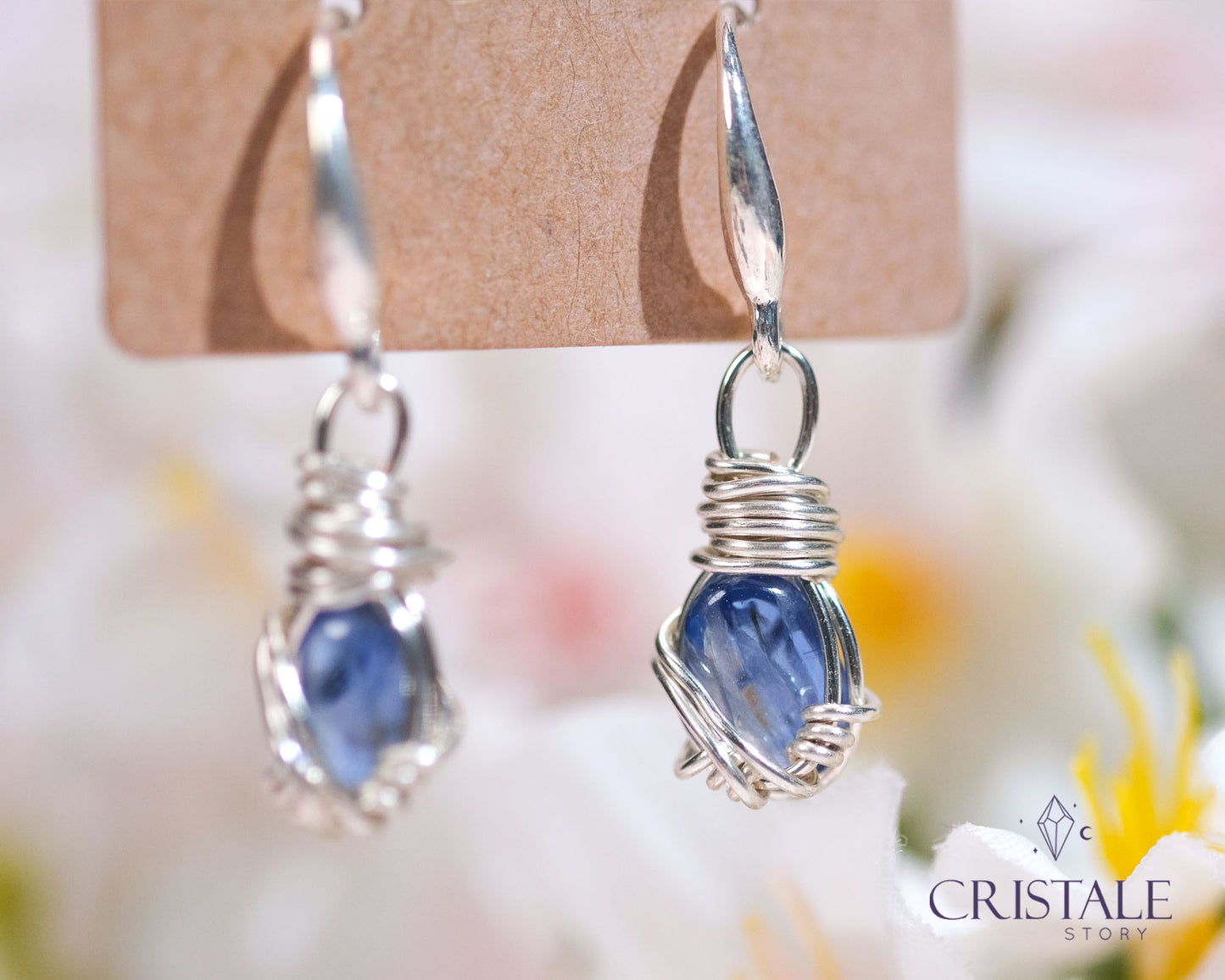 Iolite Wire Wrapped Earrings