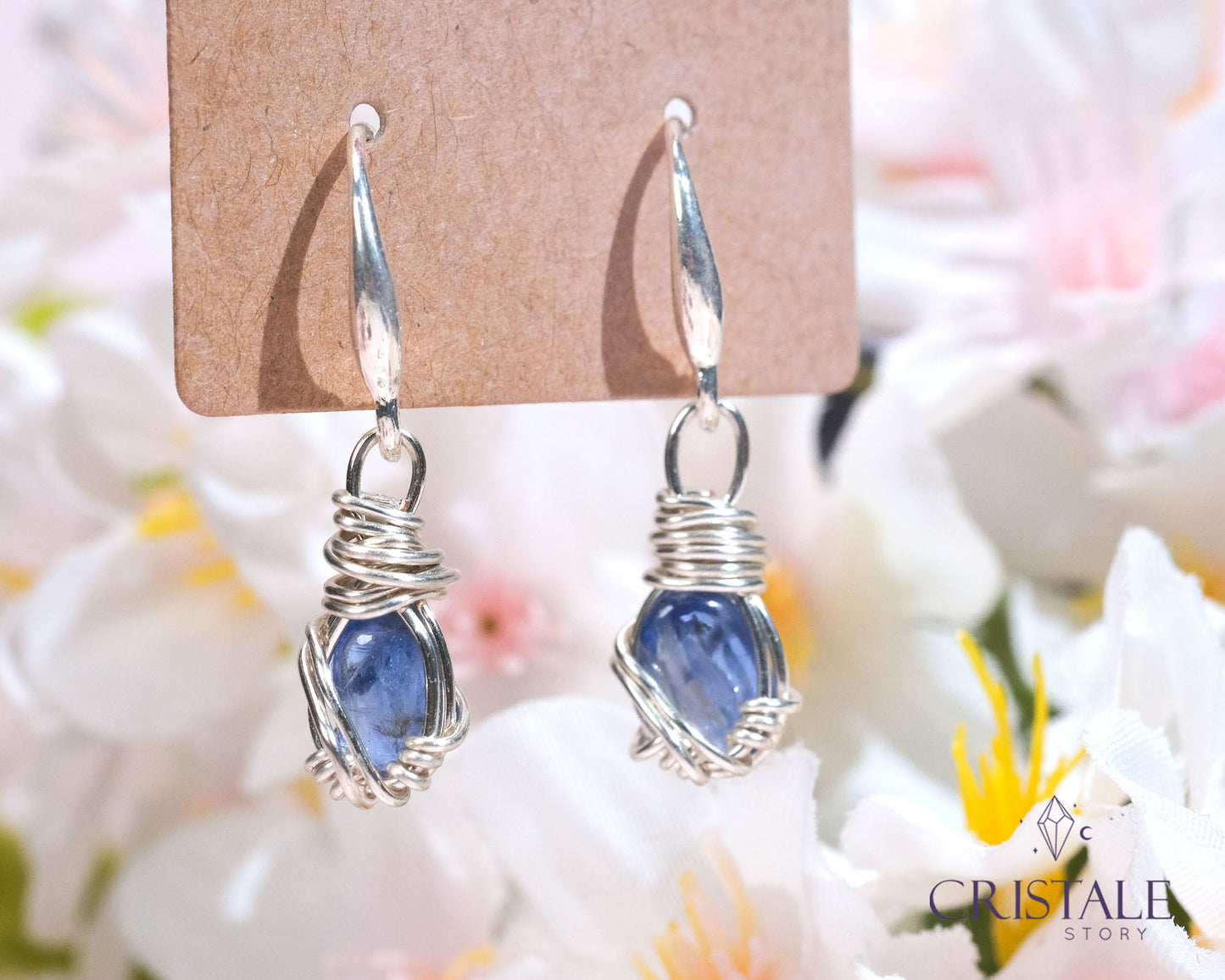 Iolite Wire Wrapped Earrings