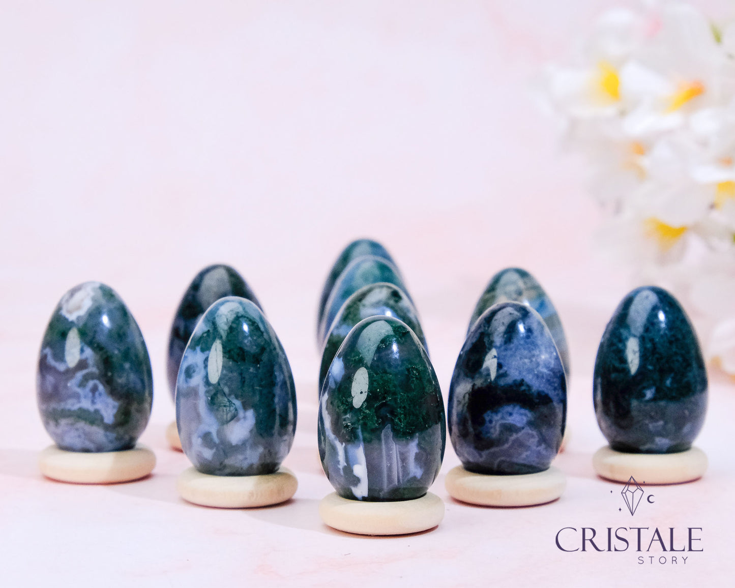 Moss Agate Mini Eggs