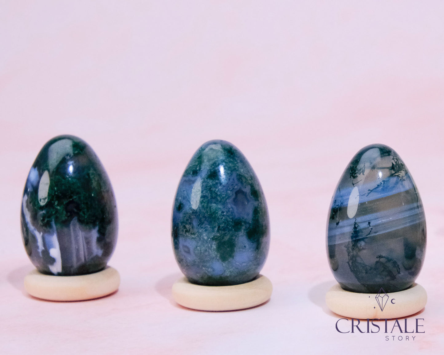 Moss Agate Mini Eggs