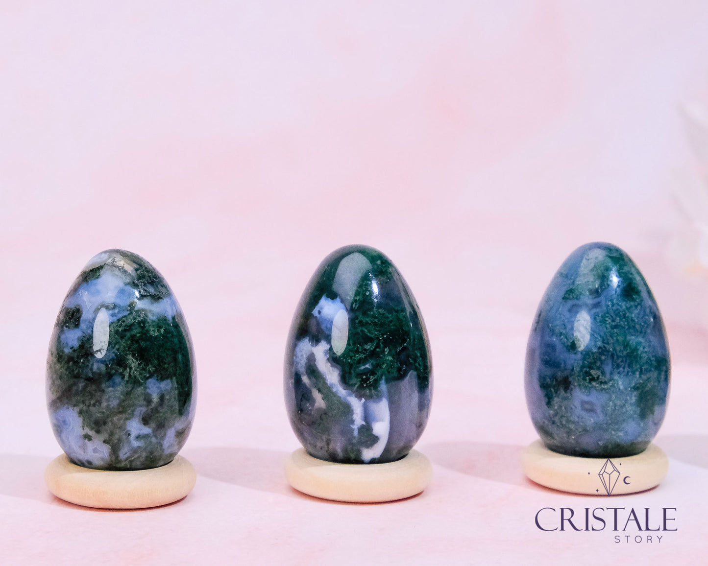 Moss Agate Mini Eggs