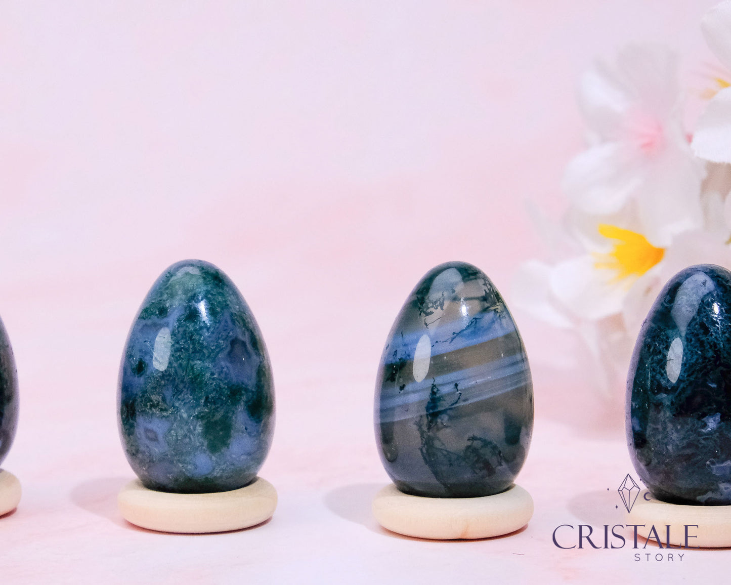 Moss Agate Mini Eggs