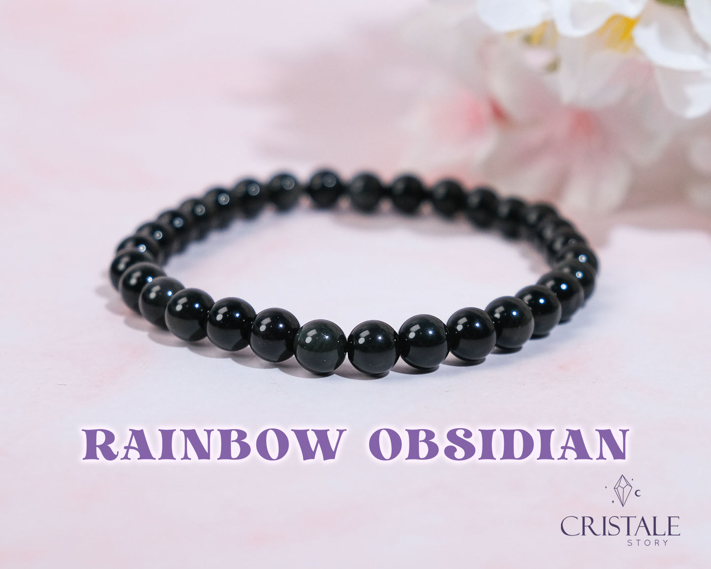 6mm Rainbow Obsidian Bracelet