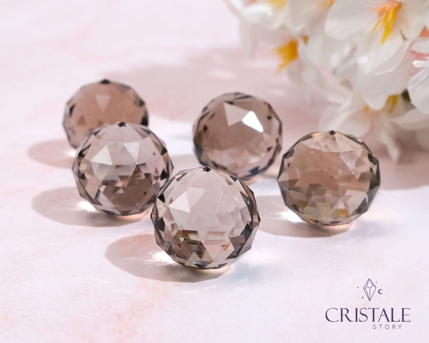 Smoky Quartz Faceted Sphere