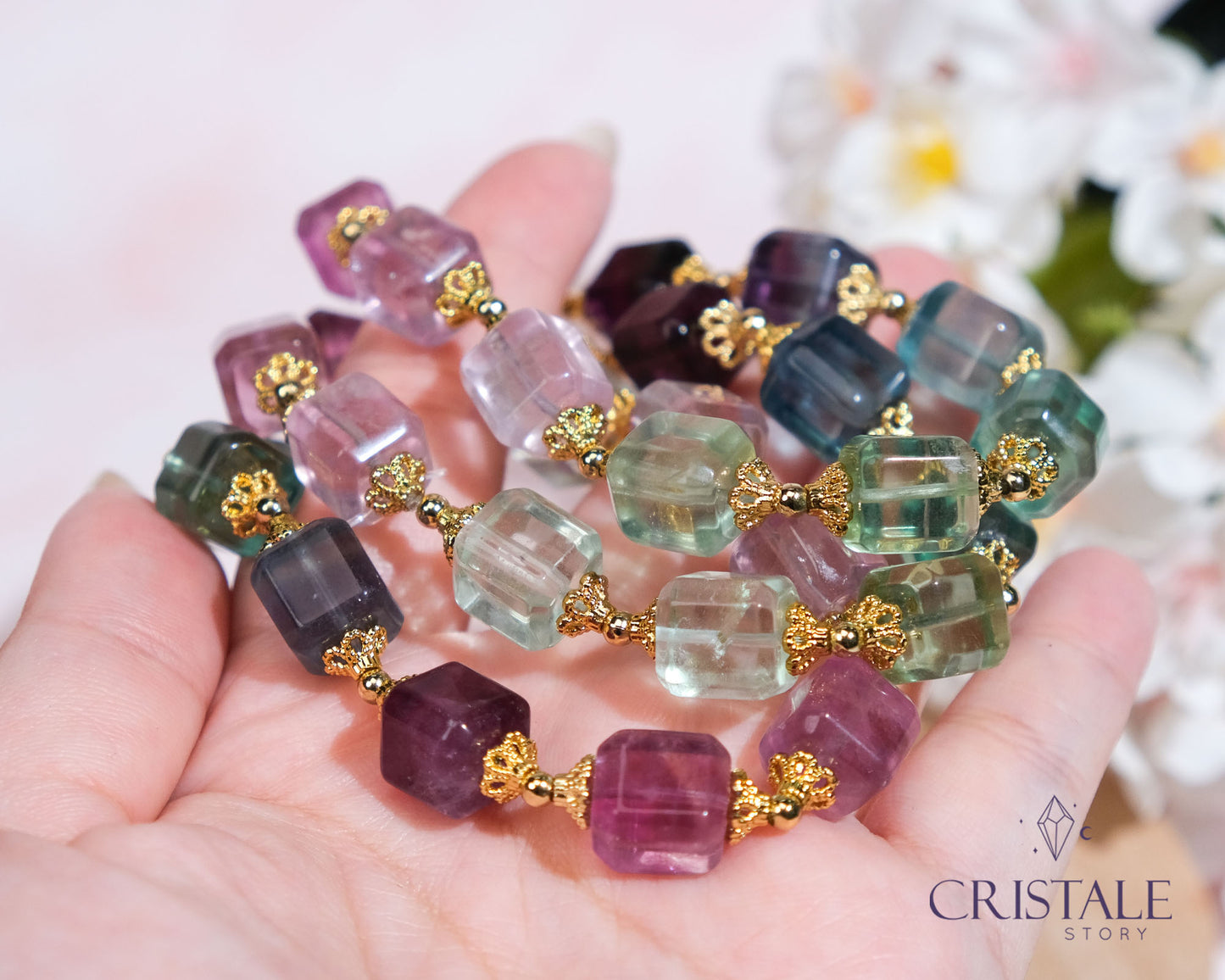 Fluorite Cube Bracelet