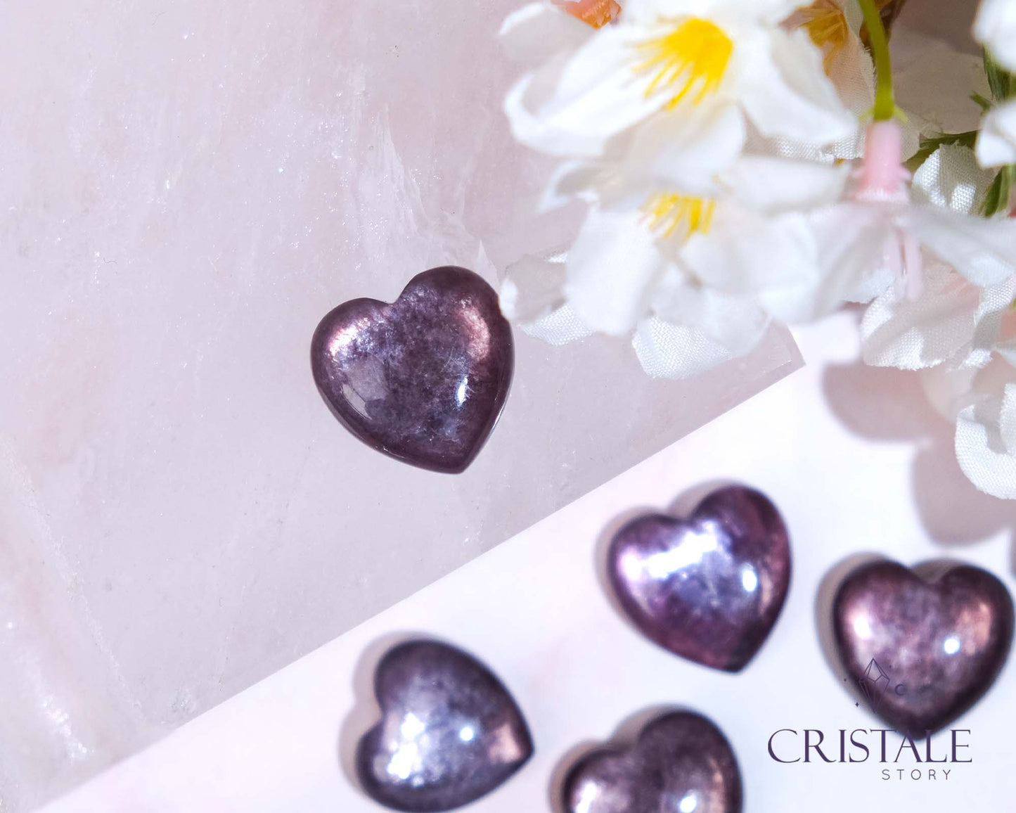 Gem Lepidolite Heart