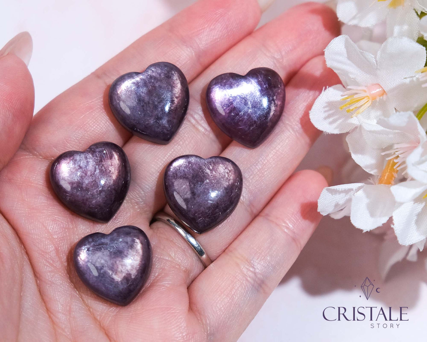 Gem Lepidolite Heart